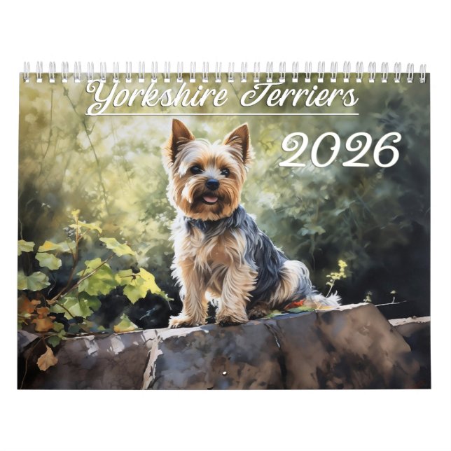 Calendario Yorkshire Terriers 2026 (Tapa)