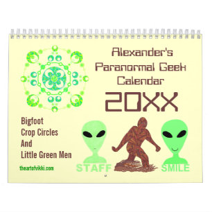 Calendario Z Paranormal Geek 2015 Bigfoot Aliens Crop Circles