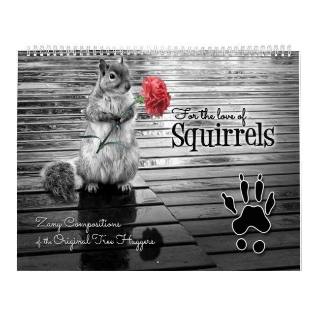 Calendario Zany Squirrel Lover Wildlife 12 Meses (Tapa)