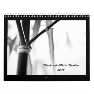 Calendario Zen de bambú blanco y negro 2015