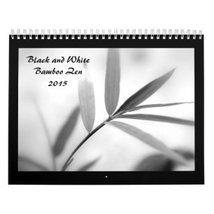 Calendario Zen de bambú blanco y negro 2015