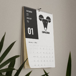 Calendario Zodiac-12 Rashi védico geométrico en orden mensual