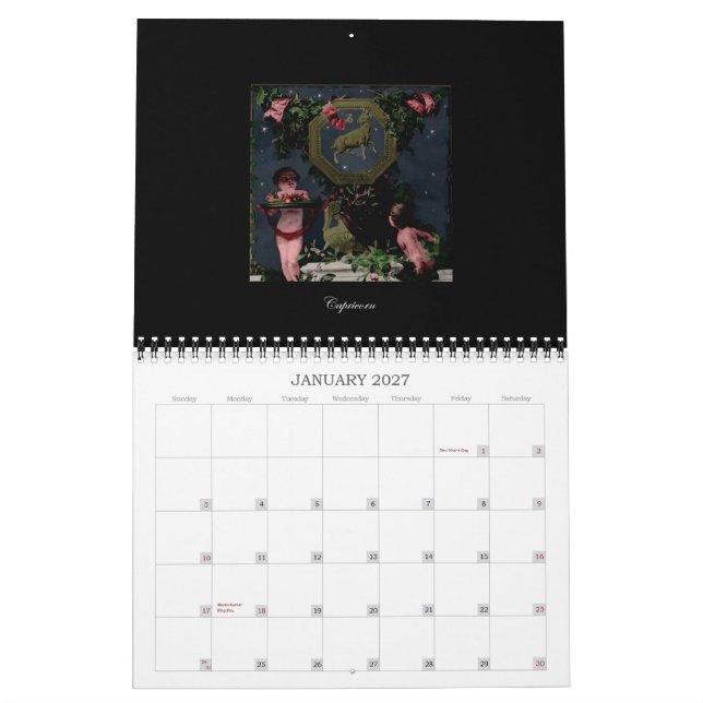 CALENDARIO ZODIACO CALANDER (Jan 2027)
