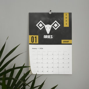 Calendario zodiaco védico - Arte Rashi geométrico