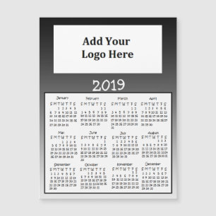 Calendarios de imanes de aspecto negro 2019