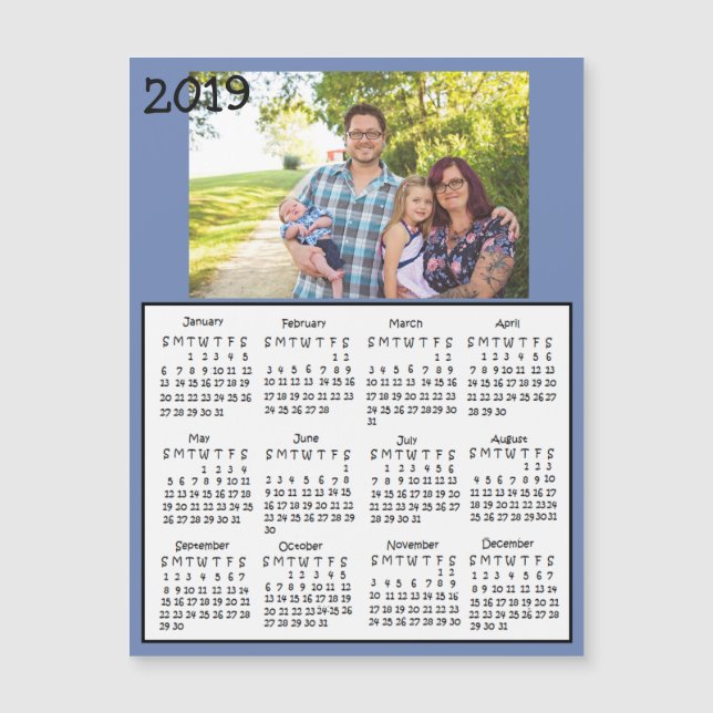 Calendarios personalizados de imán fotográfico fam (Anverso)