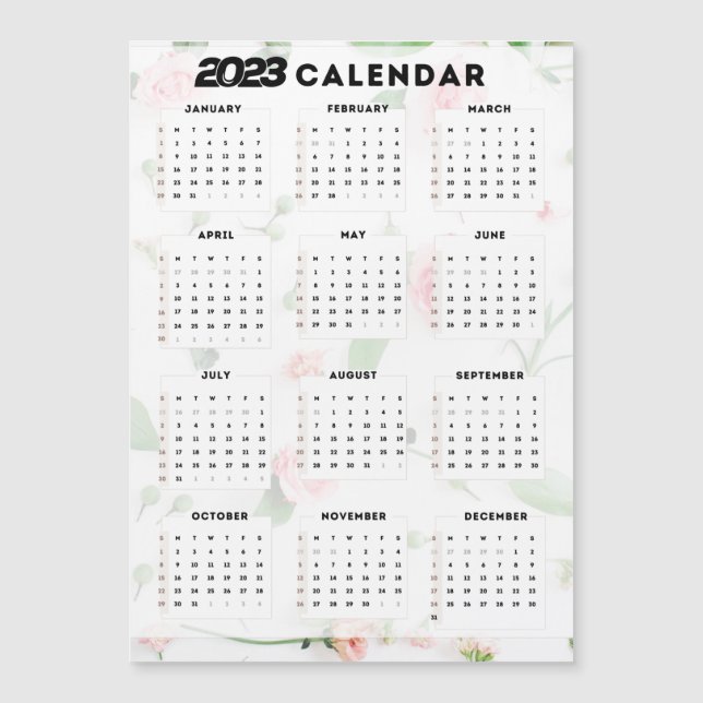 calendrier 2023 floral (Anverso)