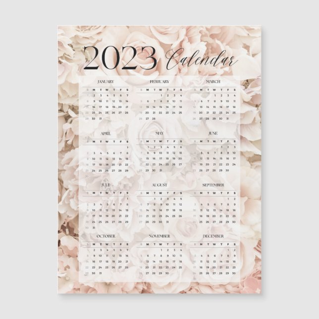 calendrier 2023  floral rose (Anverso)