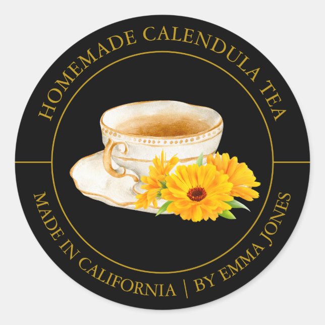 Calendula Tea Etiqueta moderna (Anverso)