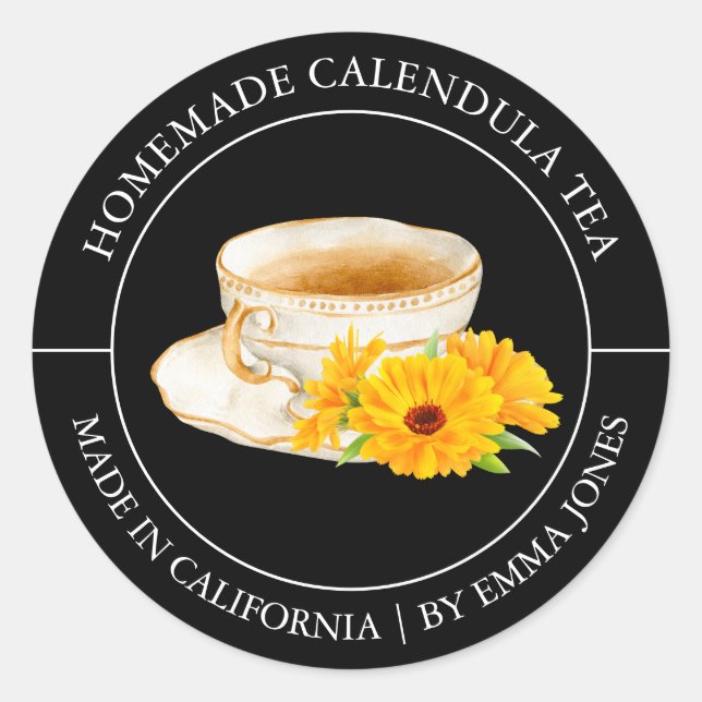 Calendula Tea Etiqueta moderna (Anverso)