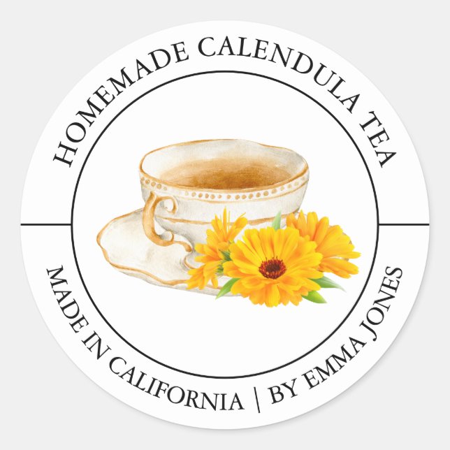 Calendula Tea Etiqueta moderna (Anverso)