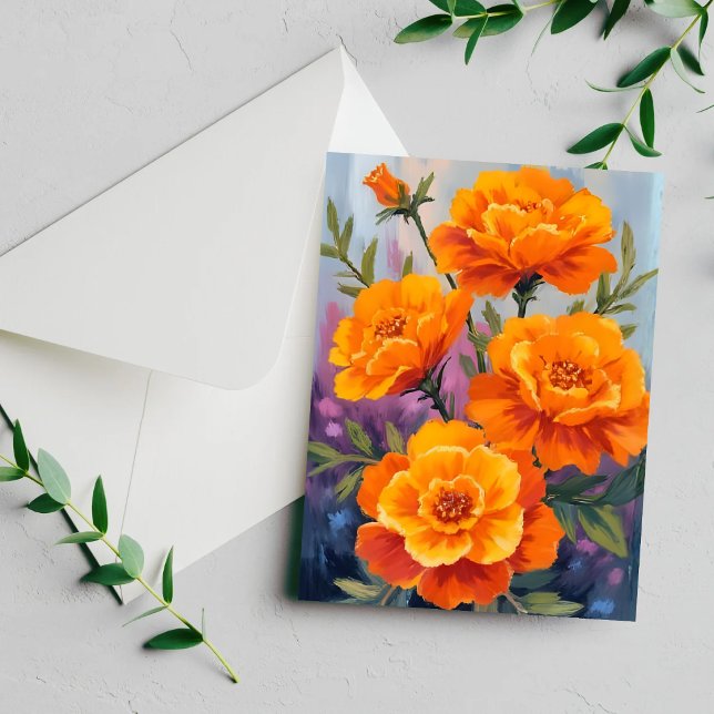 Caléndulas Naranjas | Flor de Octubre Tarjeta Acua (Subido por el creador)