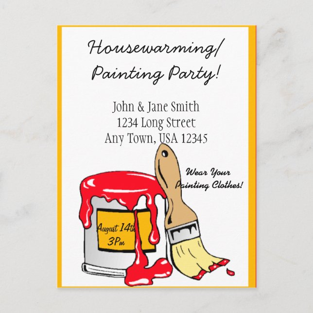 Calentamiento de la casa/ Invitación Fiesta de pin (Anverso)