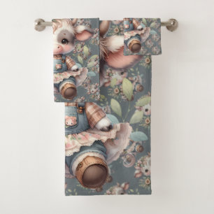 Calf Kawaii de grano con traje floral vintage