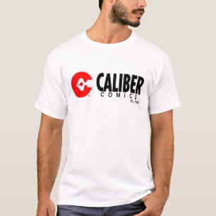 Caliber Comics logotipo horizontal camiseta blanca