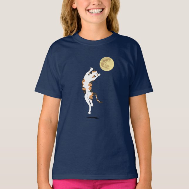 Calico Cat Moon bailando camiseta (Anverso)