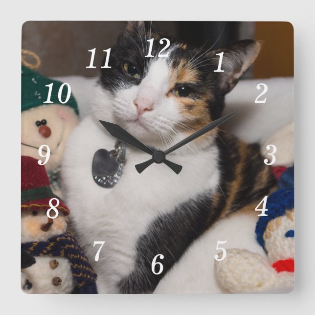 Calico Y El Reloj De Pared De Snowmen (Anverso)