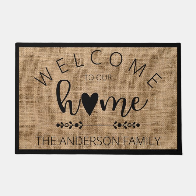 Cálida Bienvenida a Nuestro Hogar Alfombra Persona (Anverso)
