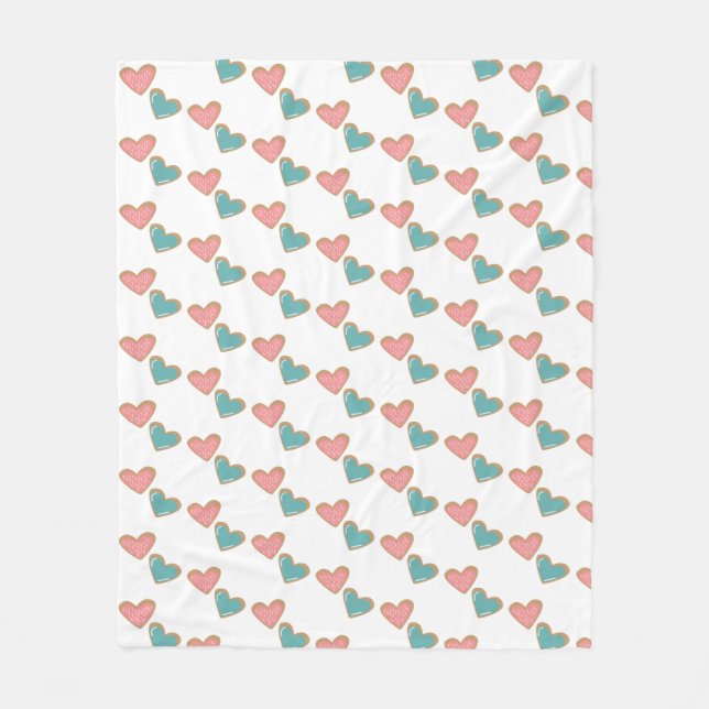 Cálida manta de estampado cardíaco (Anverso)