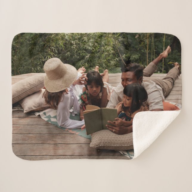 Cálida manta de fotos personalizada sherpa - aguij (Anverso (horizontal))