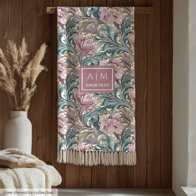 Cálida manta del patrimonio de pimnel inspirada en (Warm Morris inspired pimpernel heritage blanket)