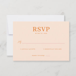 Cálida RSVP Minimalista de Melocotón