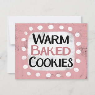 Cálida tarjeta de felicitación de cookies al horno