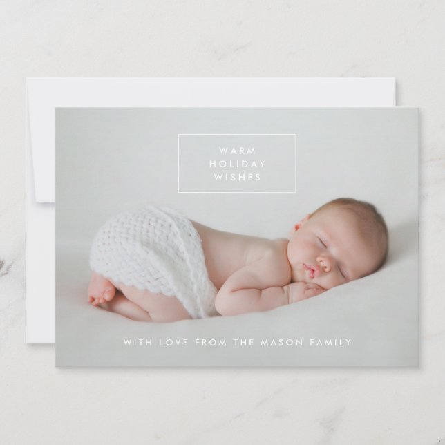 Cálida tarjeta de fotos de vacaciones (Anverso)