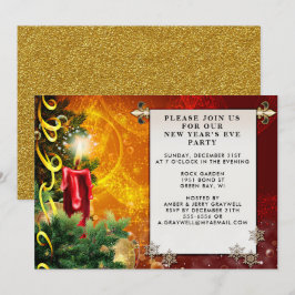 Cálida tarjeta de invitación para fiesta de Año Nu