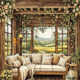 Cálido arte en pared de texturas de madera rústica