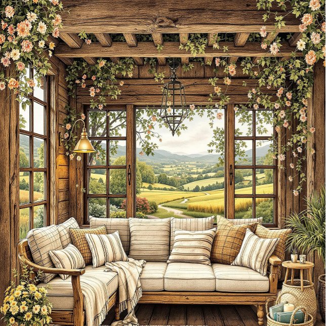 Cálido arte en pared de texturas de madera rústica (Subido por el creador)