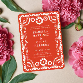 Cálido Papel Rojo Picado inspiró la invitación a l