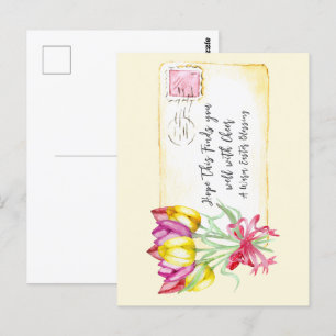 Cálido Tulips de Bendición de Pascua   Tarjeta pos