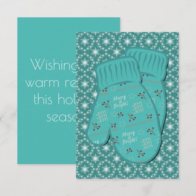 Cálidos Navidades de vacaciones Mittens (Anverso / Reverso)