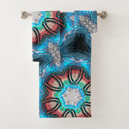 Calidoscopio cian y plata con pintado áspero