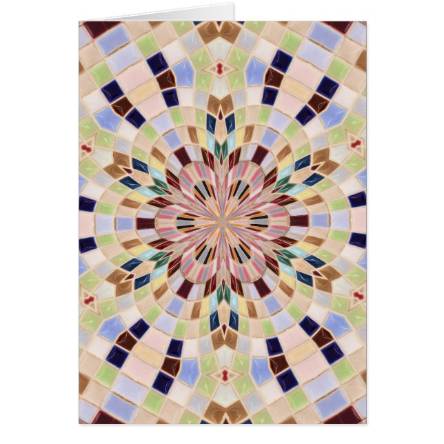 Calidoscopio de mosaico azul y verde (Frente)