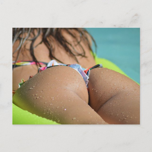 ¡CALIENTE! Chica en bikini postal fotográfico (Anverso)