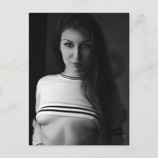 ¡Caliente! Modelo de glamour B&W Foto Postal