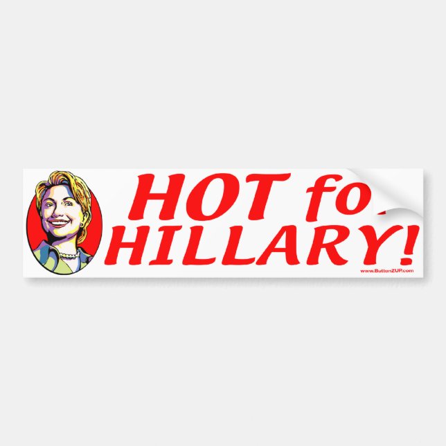 ¡Caliente para Hillary! Pegatina para el (Frente)