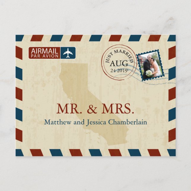 California Airmail | Tarjetas de agradecimiento tr (Anverso)