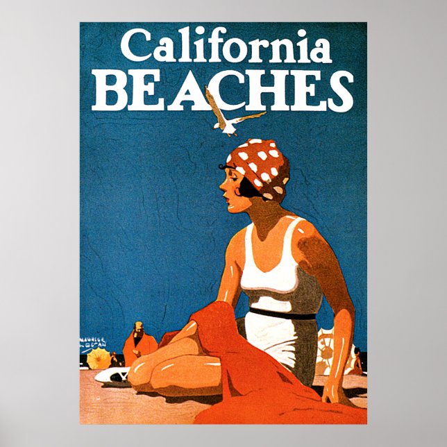 California Beaches Vintage Travel Posters (Frente)