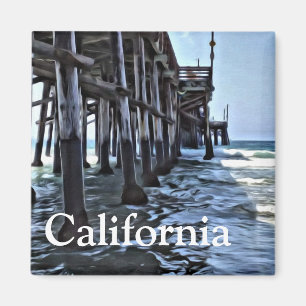 California - imán cuadrado de 2 pulgadas
