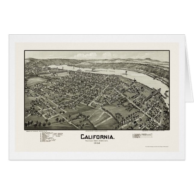 California, mapa panorámico del PA - 1902 (Anverso (Horizontal))
