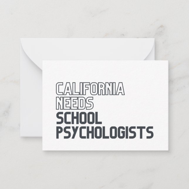 California necesita tarjetas de notas de psicólogo (Anverso)