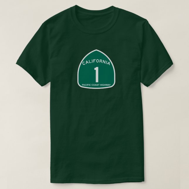 CALIFORNIA PACÍFICA COSTA AUTOPISTA 1 CAMISETA (Diseño del anverso)