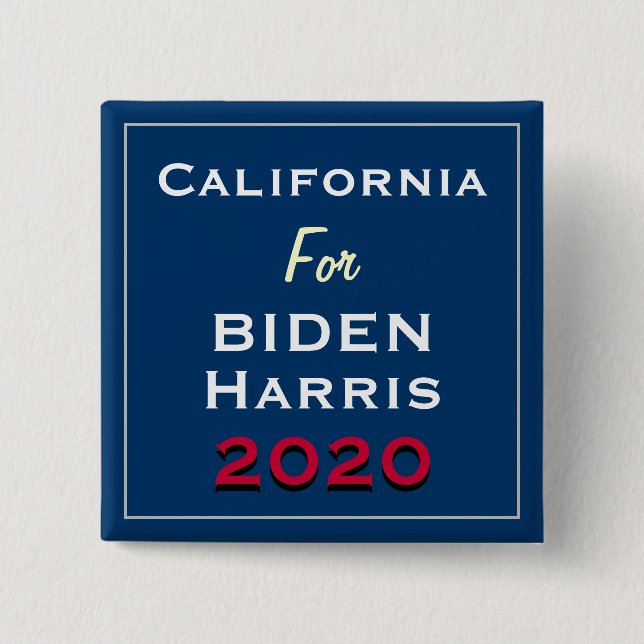 CALIFORNIA Para BIDEN HARRIS 2020 Botón Cuadrado (Anverso)