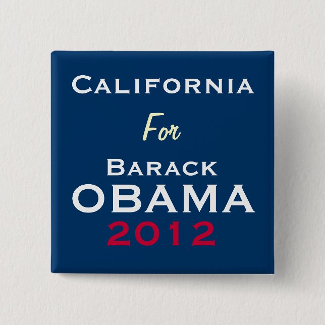 CALIFORNIA para el botón de la campaña de OBAMA (Anverso)