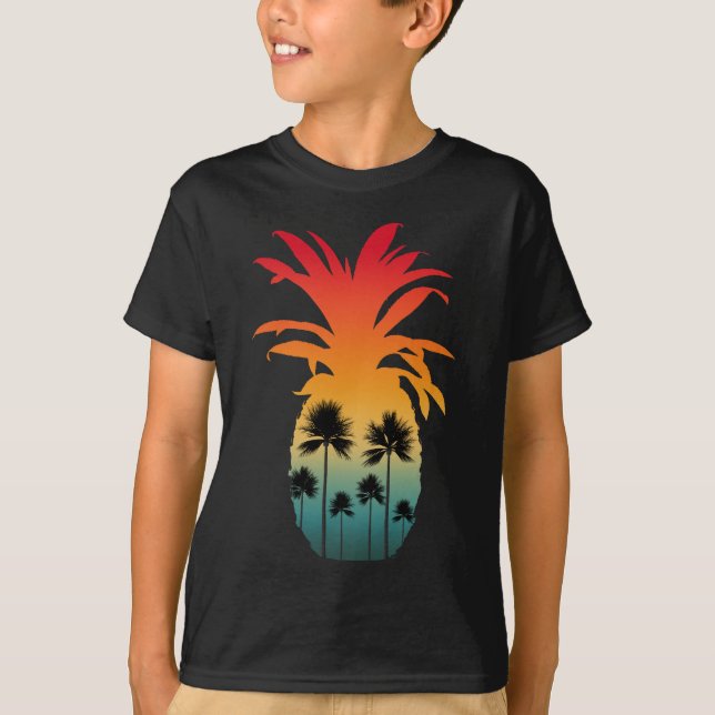 CALIFORNIA PINEAPPLE SUNSET PALM TREES Camiseta (Anverso)