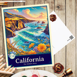 California | Postal con cubierta de estilo anime