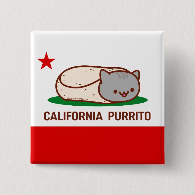 CALIFORNIA PURRITO - Botón - Burrito Gato (Anverso)